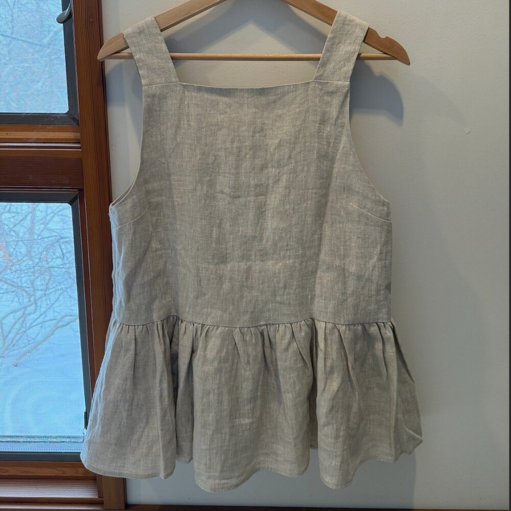 DISSH Natural Linen Peplum Top